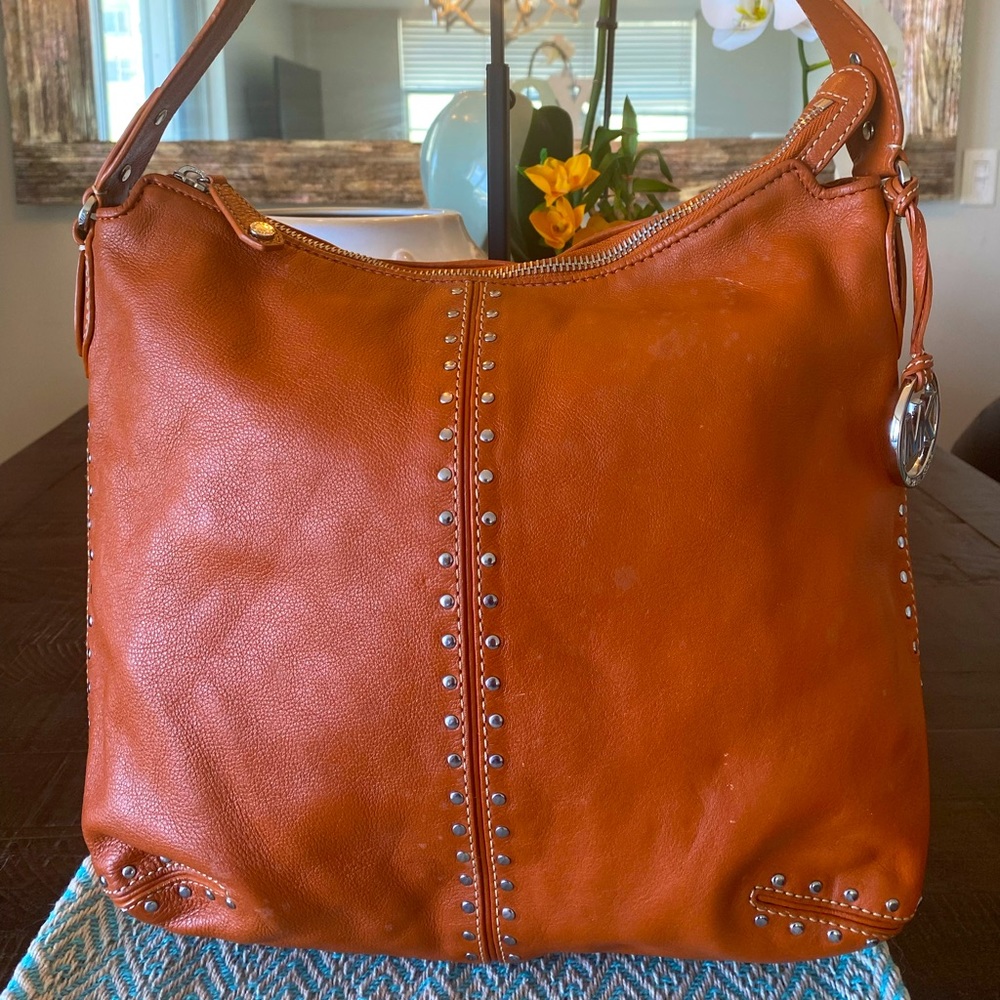 Michael Kors Bag (Burnt Tan) w/ Silver Hardware. - Picture 1 of 10